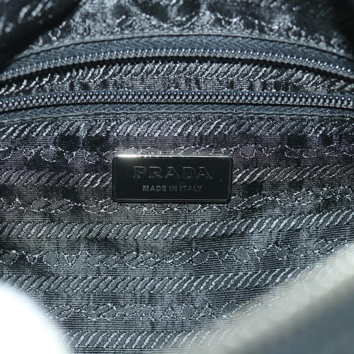 PRADA Shoulder Bag Nylon Leather Black Auth 58165