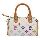 LOUIS VUITTON Monogram Multicolor Mini Speedy Hand Bag White M92645 Auth 58259-13