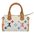 LOUIS VUITTON Monogram Multicolor Mini Speedy Hand Bag White M92645 Auth 58259-2