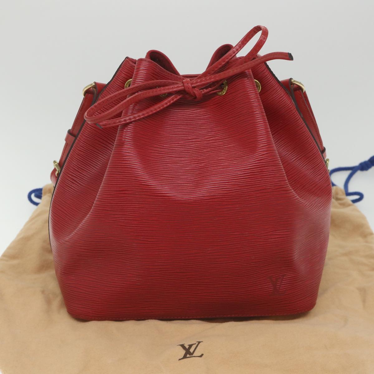 LOUIS VUITTON Epi Petit Noe Shoulder Bag Red M44107 LV Auth 58308