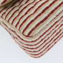 CHANEL Quilted Matelasse Chain Shoulder Bag Canvas Red Beige CC Auth 58343SM-16