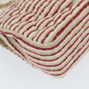CHANEL Quilted Matelasse Chain Shoulder Bag Canvas Red Beige CC Auth 58343SM-18