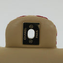 CHANEL Quilted Matelasse Chain Shoulder Bag Canvas Red Beige CC Auth 58343SM-20
