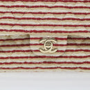 CHANEL Quilted Matelasse Chain Shoulder Bag Canvas Red Beige CC Auth 58343SM-31