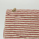 CHANEL Quilted Matelasse Chain Shoulder Bag Canvas Red Beige CC Auth 58343SM-33
