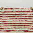 CHANEL Quilted Matelasse Chain Shoulder Bag Canvas Red Beige CC Auth 58343SM-34
