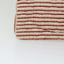 CHANEL Quilted Matelasse Chain Shoulder Bag Canvas Red Beige CC Auth 58343SM-36