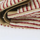 CHANEL Quilted Matelasse Chain Shoulder Bag Canvas Red Beige CC Auth 58343SM-42