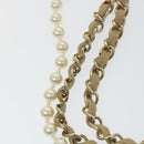 CHANEL Quilted Matelasse Chain Shoulder Bag Canvas Red Beige CC Auth 58343SM-49