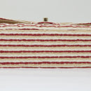 CHANEL Quilted Matelasse Chain Shoulder Bag Canvas Red Beige CC Auth 58343SM-52