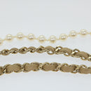 CHANEL Quilted Matelasse Chain Shoulder Bag Canvas Red Beige CC Auth 58343SM-14