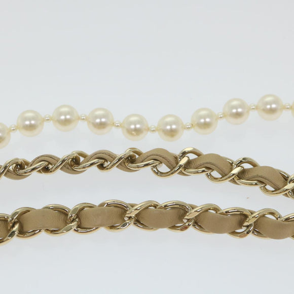 CHANEL Quilted Matelasse Chain Shoulder Bag Canvas Red Beige CC Auth 58343SM