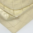 CHANEL Matelasse Chain Shoulder Bag Lamb Skin Gold CC Auth 58346SAV-16