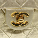 CHANEL Matelasse Chain Shoulder Bag Lamb Skin Gold CC Auth 58346SAV-17