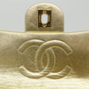 CHANEL Matelasse Chain Shoulder Bag Lamb Skin Gold CC Auth 58346SAV-10