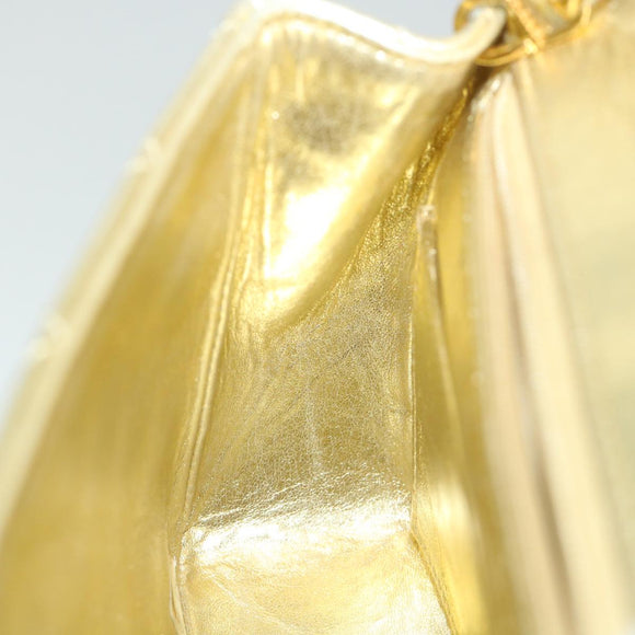 CHANEL Matelasse Chain Shoulder Bag Lamb Skin Gold CC Auth 58346SAV