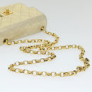 CHANEL Matelasse Chain Shoulder Bag Lamb Skin Gold CC Auth 58346SAV-7