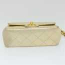 CHANEL Matelasse 17 Chain Shoulder Bag Lamb Skin Gold CC Auth 58346SAV-5