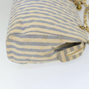 CHANEL Quilted Chain Big Matelasse Shoulder Bag Canvas Light Blue CC Auth 58349A-3