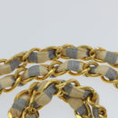 CHANEL Quilted Chain Big Matelasse Shoulder Bag Canvas Light Blue CC Auth 58349A-9