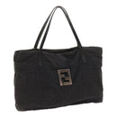 FENDI Zucca Canvas Hand Bag Black Auth 58526-1