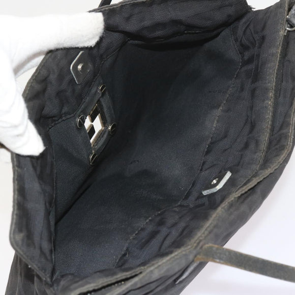 FENDI Zucca Canvas Hand Bag Black Auth 58526