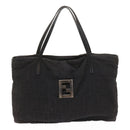 FENDI Zucca Canvas Hand Bag Black Auth 58526-13