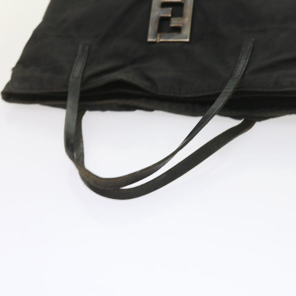 FENDI Zucca Canvas Hand Bag Black Auth 58526