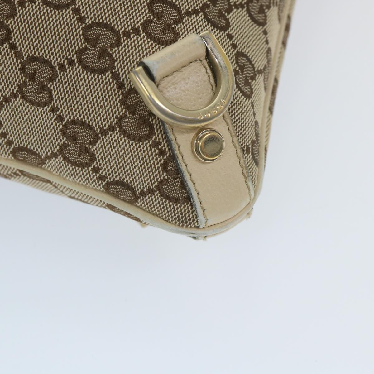 GUCCI GG Canvas Shoulder Bag Beige White 13126 Auth 58612