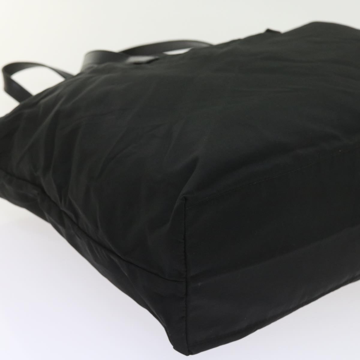 PRADA Tote Bag Nylon Black Auth 58643