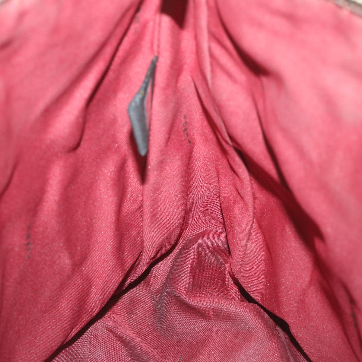 FENDI Zucchino Canvas Tote Bag Red Beige Auth 58644