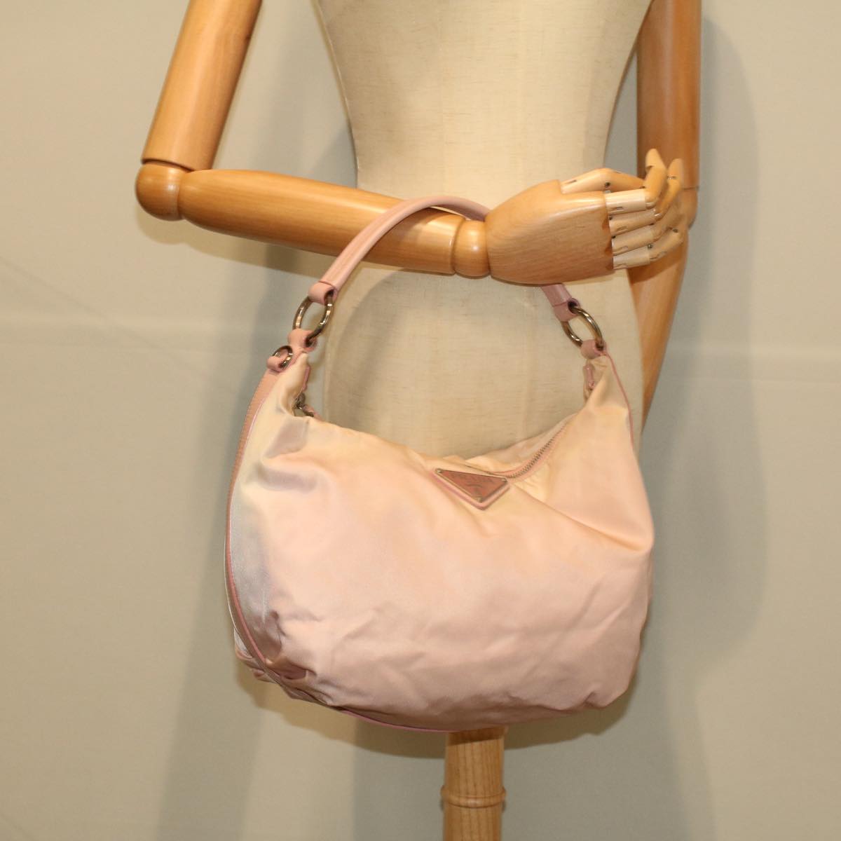 PRADA Shoulder Bag Nylon Pink Auth 58777