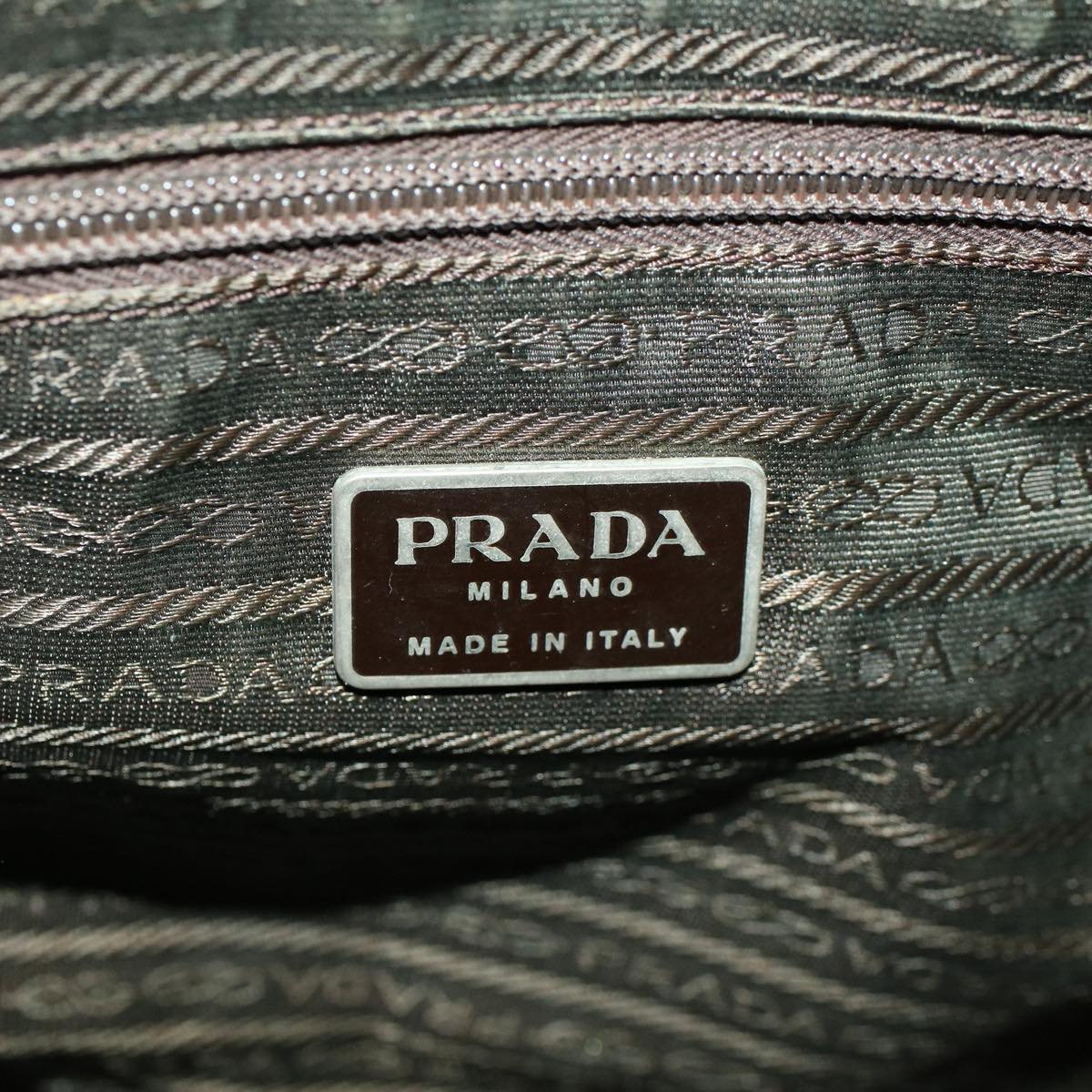 PRADA Hand Bag Nylon Khaki Auth 58781
