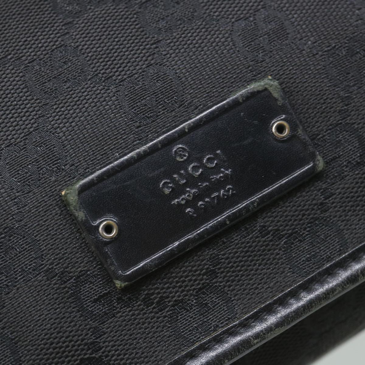 GUCCI GG Canvas Shoulder Bag Black 91762 Auth 58786