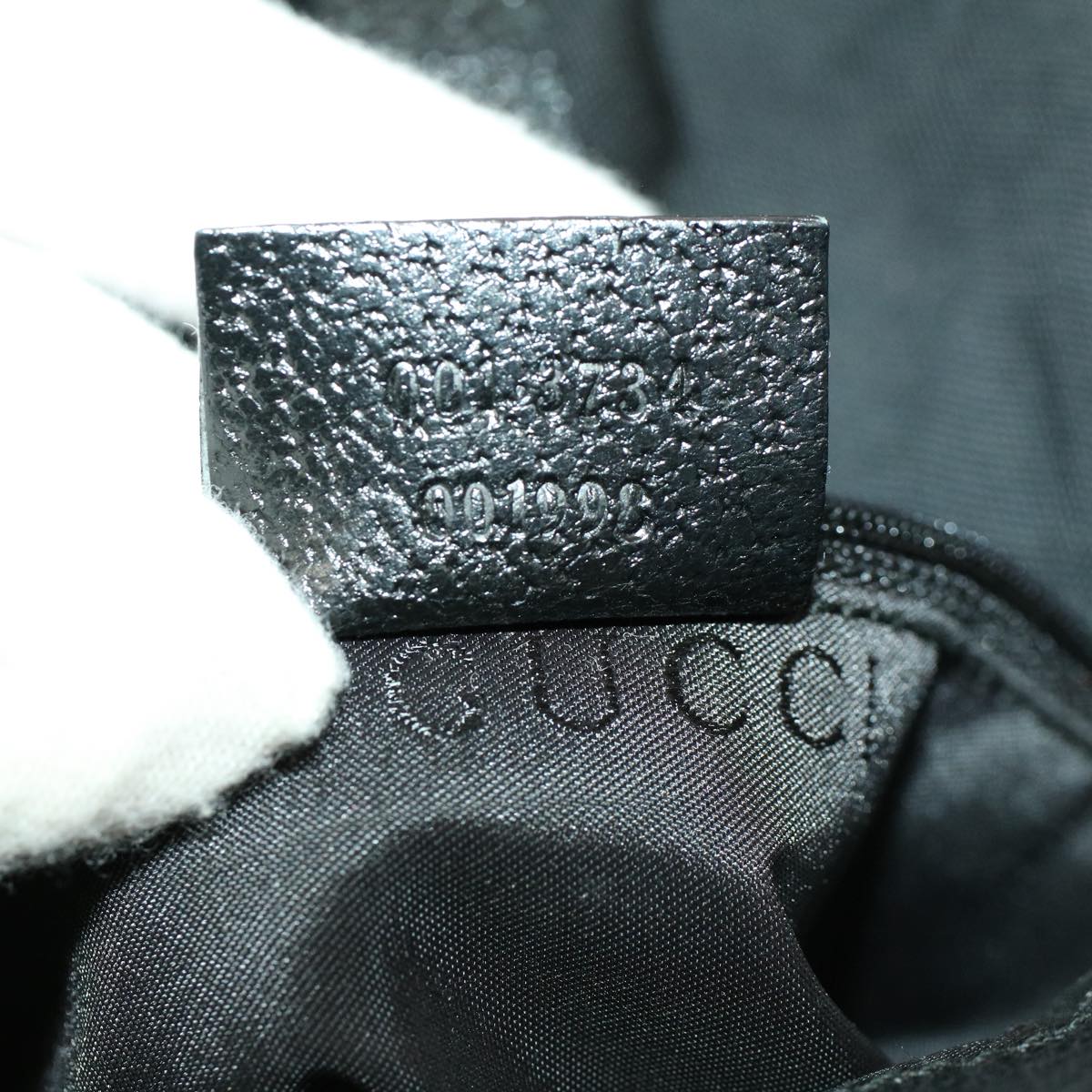 GUCCI Jackie Shoulder Bag Nylon Black Auth 58805