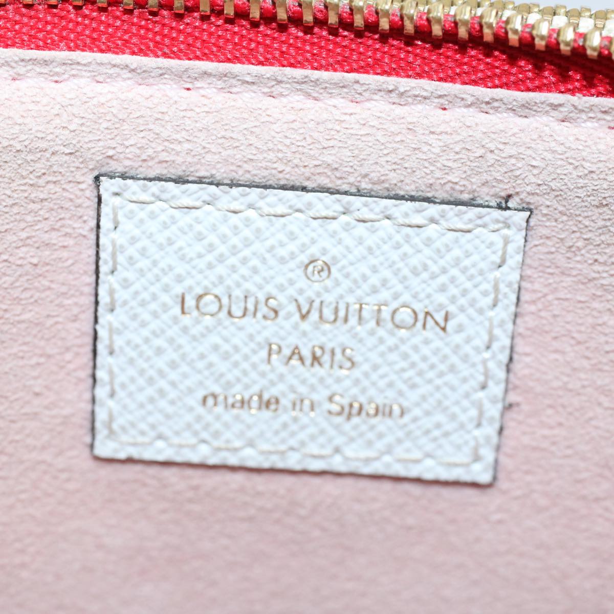 LOUIS VUITTON Monogram Giant Chain Pochette Double Zip Bag Red M67561 Auth 58963