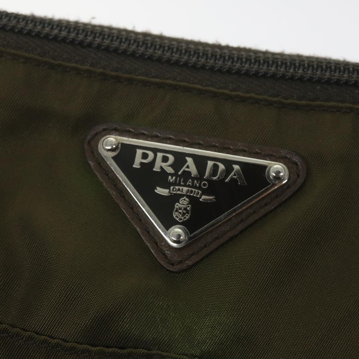 PRADA Shoulder Bag Nylon Khaki Auth 59055