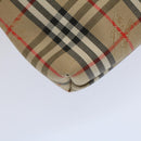 Burberrys Nova Check Clutch Bag Nylon Canvas Beige Auth 59086-15