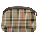 Burberrys Nova Check Clutch Bag Nylon Canvas Beige Auth 59086-2