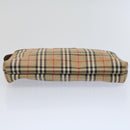 Burberrys Nova Check Clutch Bag Nylon Canvas Beige Auth 59086-6