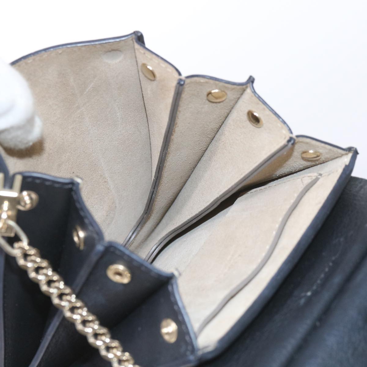 Chloe Shoulder Bag Suede Leather Black Auth 59147