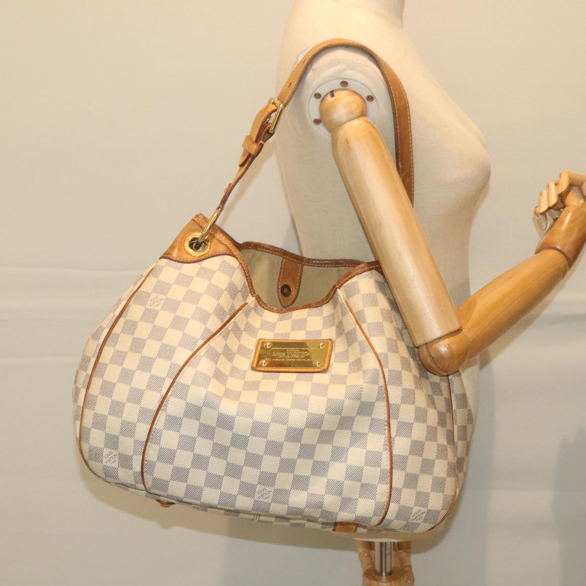 LOUIS VUITTON Damier Azur Galliera PM Shoulder Bag N55215 LV Auth 59169