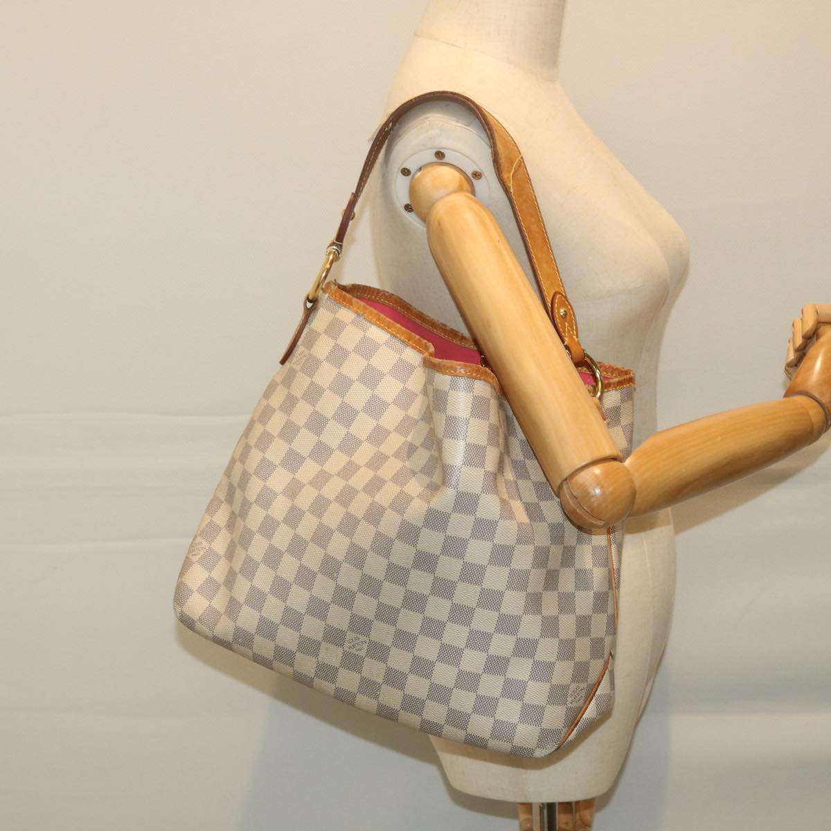 LOUIS VUITTON Damier Azur Delightful PM Shoulder Bag N41447 LV Auth 59171