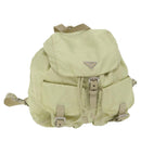 PRADA Backpack Nylon Cream Auth 59222-1