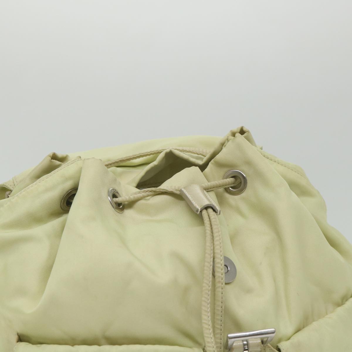 PRADA Backpack Nylon Cream Auth 59222