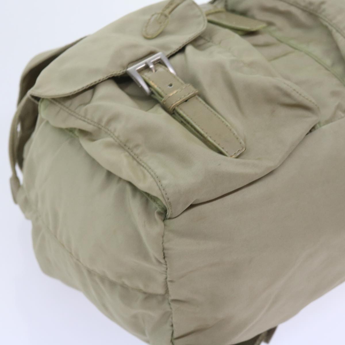 PRADA Backpack Nylon Beige Auth 59224