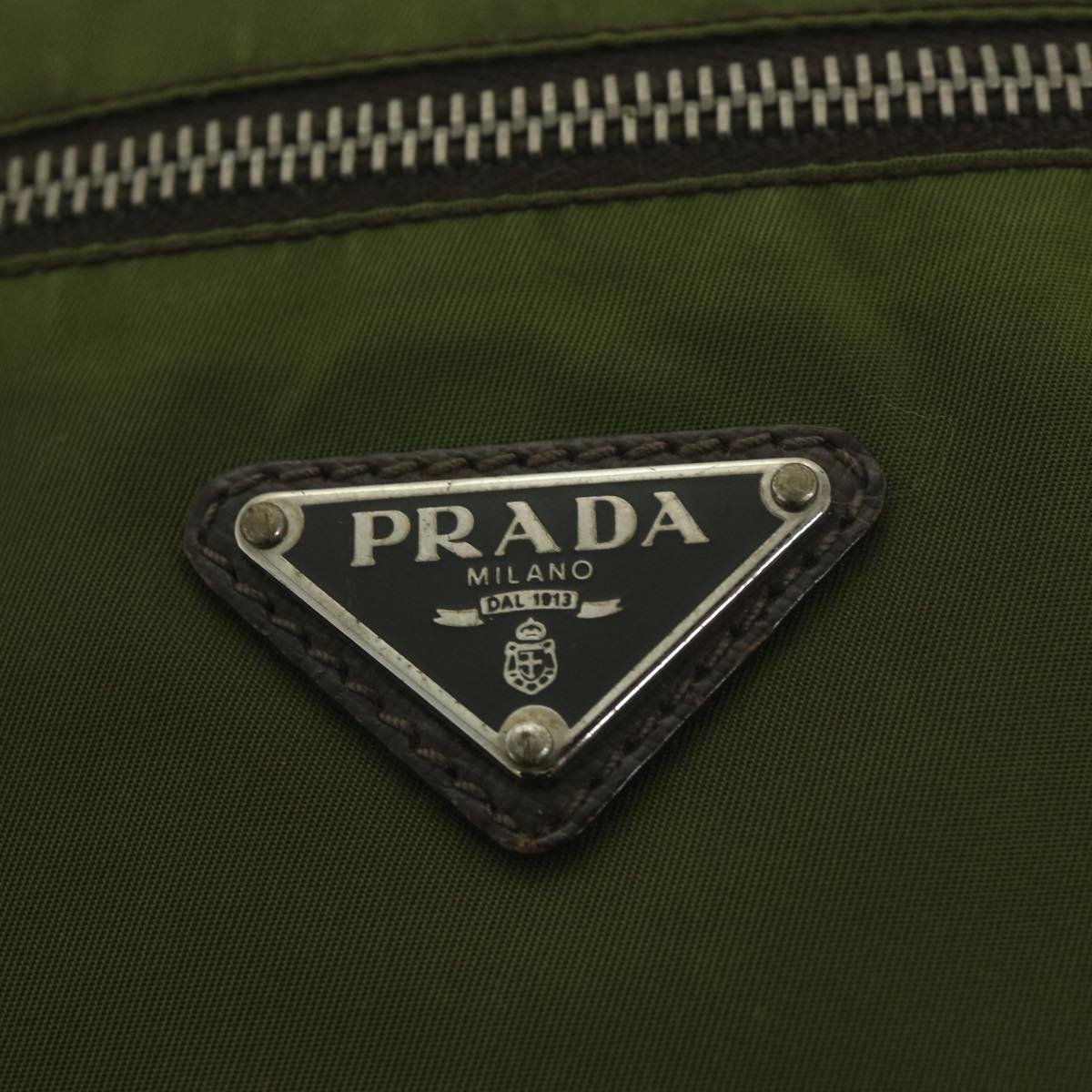 PRADA Shoulder Bag Nylon Khaki Auth 59225