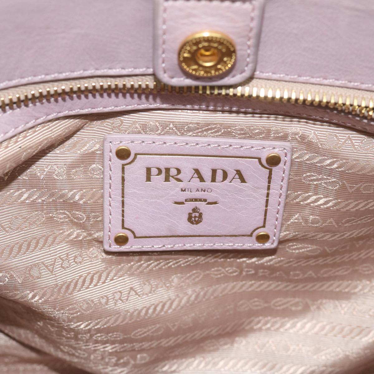 PRADA Hand Bag Leather Pink Auth 59267