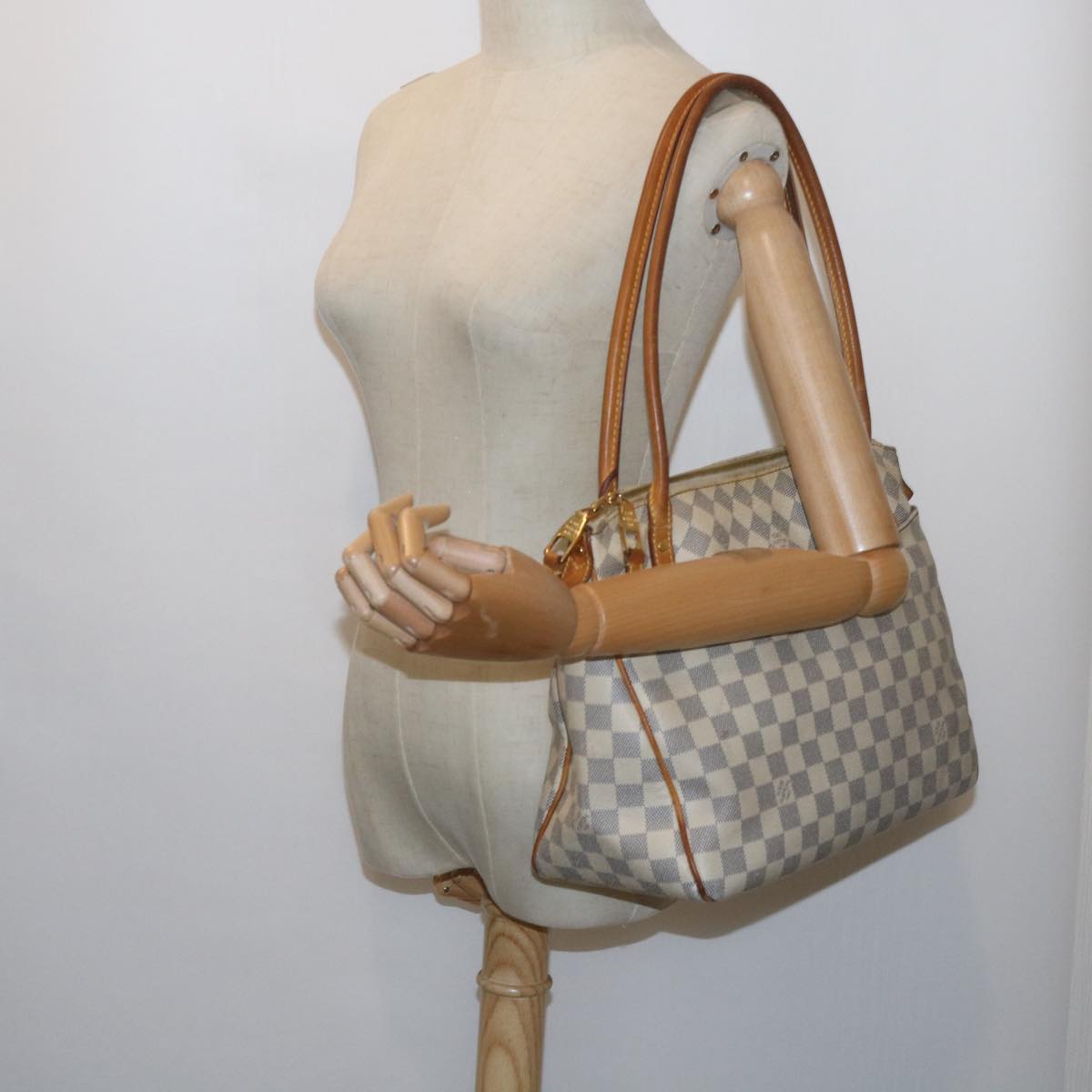 LOUIS VUITTON Damier Azur Figueri PM Shoulder Bag N41176 LV Auth 59334