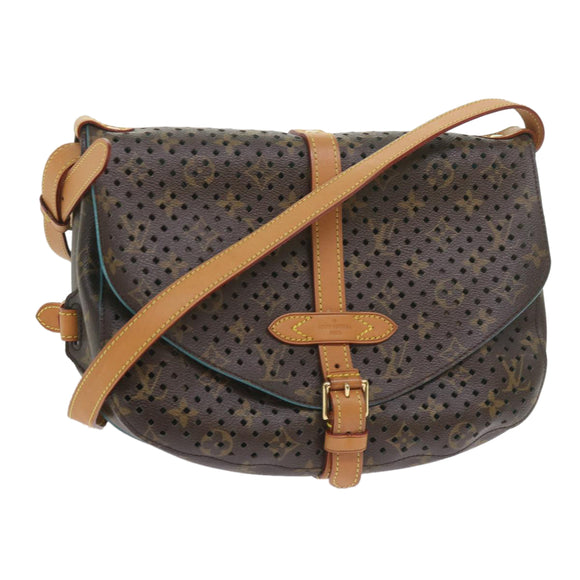 LOUIS VUITTON Monogram Perfo Saumur 30 Shoulder Bag M93998 LV Auth 59612SAV